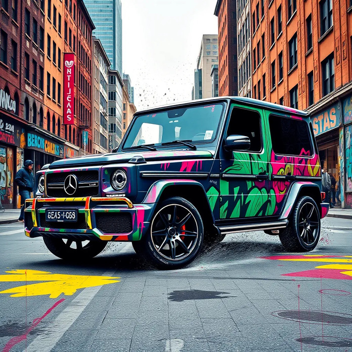 машина Mercedes-AMG G 63 в стиле граффити