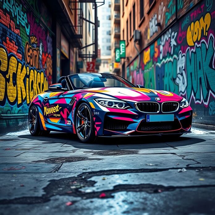 машина bmw z4 в стиле граффити